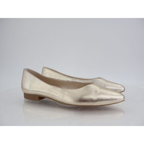 Paul Green Ursula Ballet Flats Womens UK 5.5 US 8 Gold Metallic Leather Slip on - Picture 1 of 11